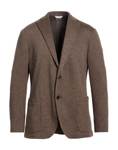 Man Blazer Brown Size XL Cotton, Elastane