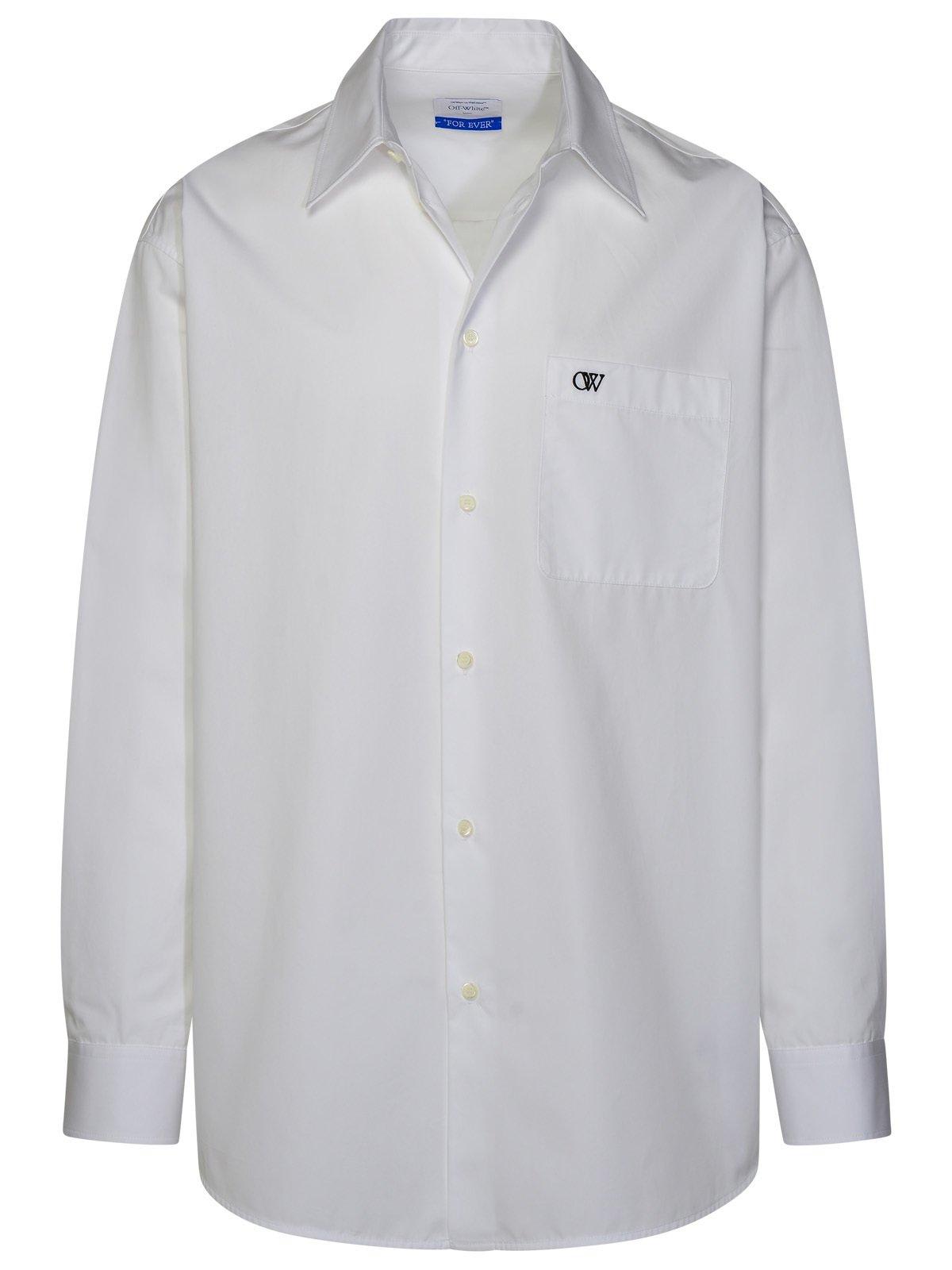 Embroidered-logo cotton shirt