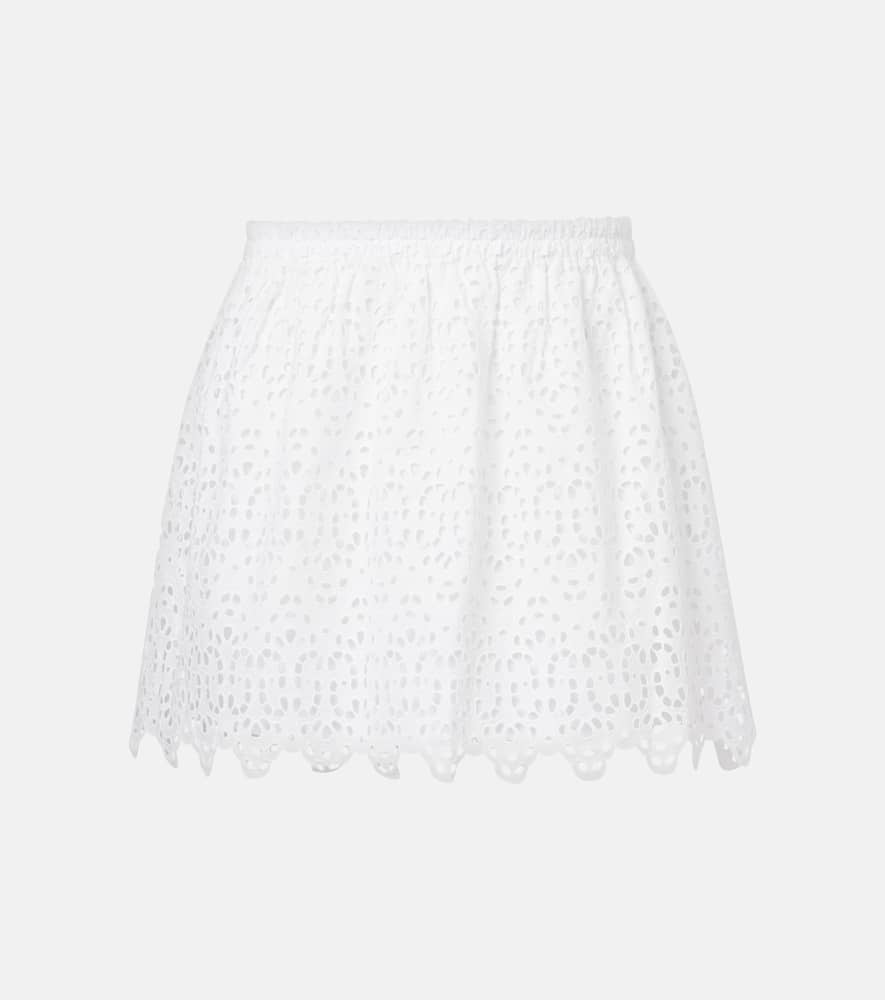 The Deco embroidered cotton miniskirt