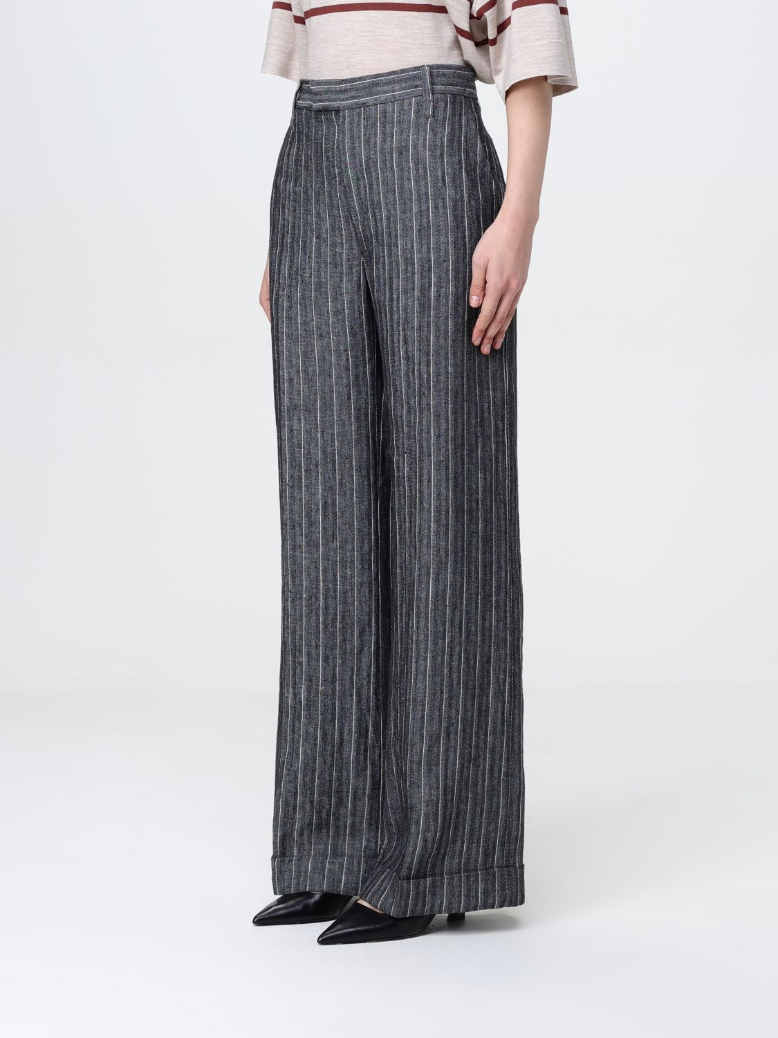 Pants BRUNELLO CUCINELLI Woman color Grey