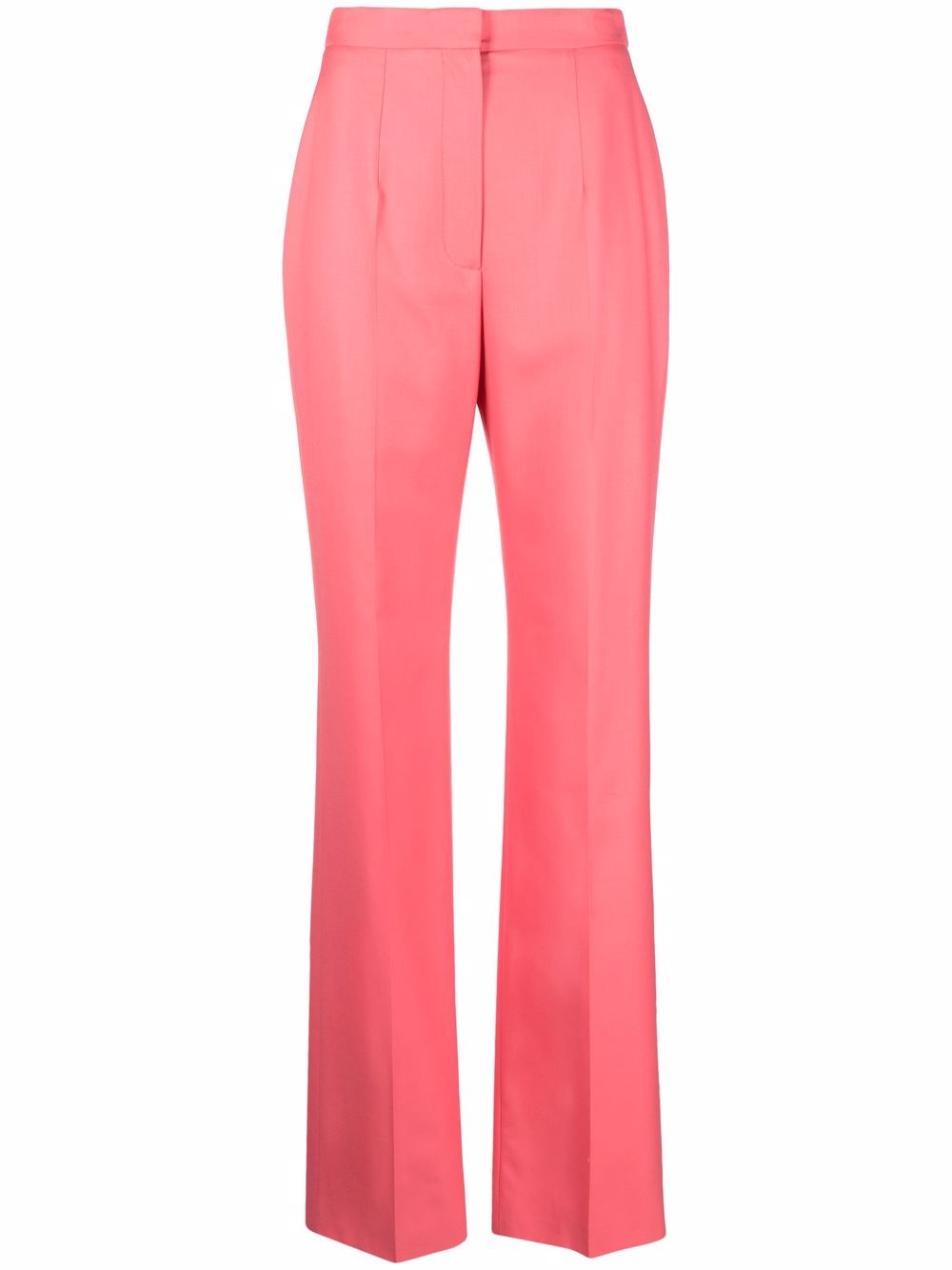 High-waisted tailored wool trousers - Pink