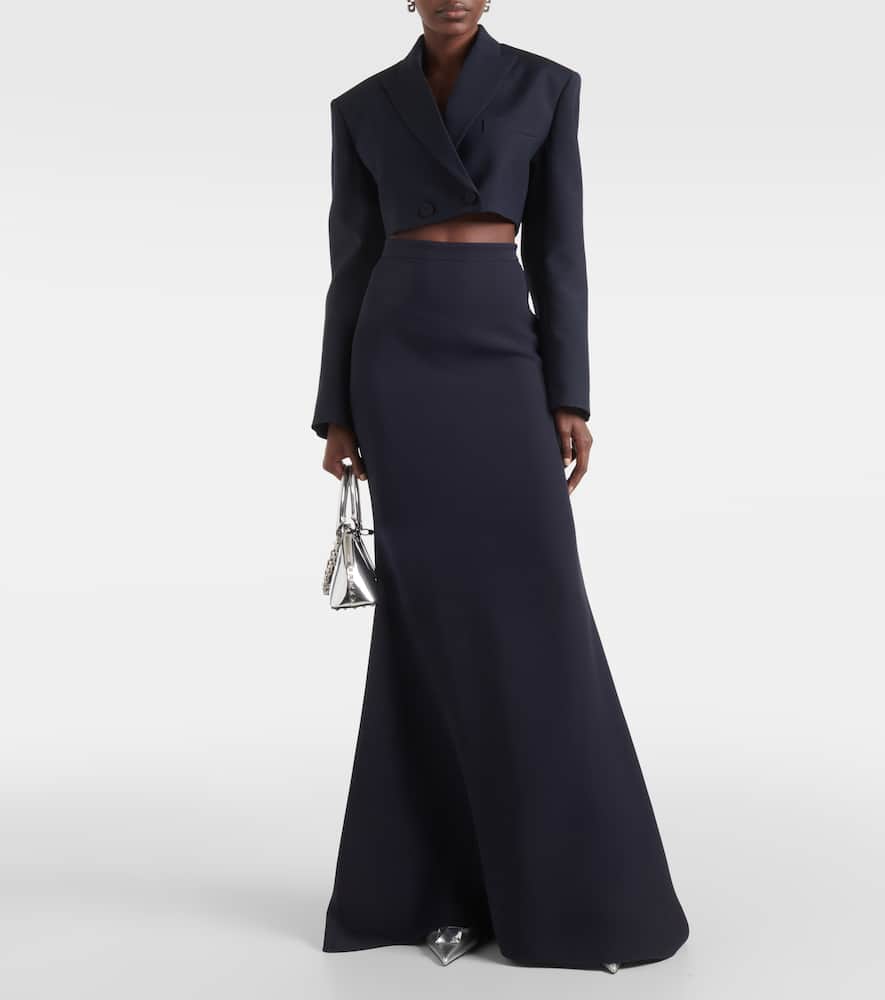 High-rise silk maxi skirt