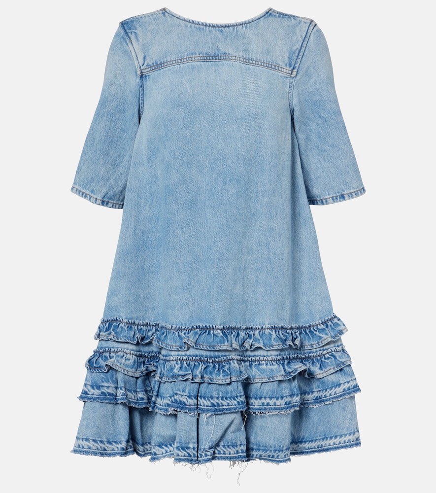 Ruffled denim minidress
