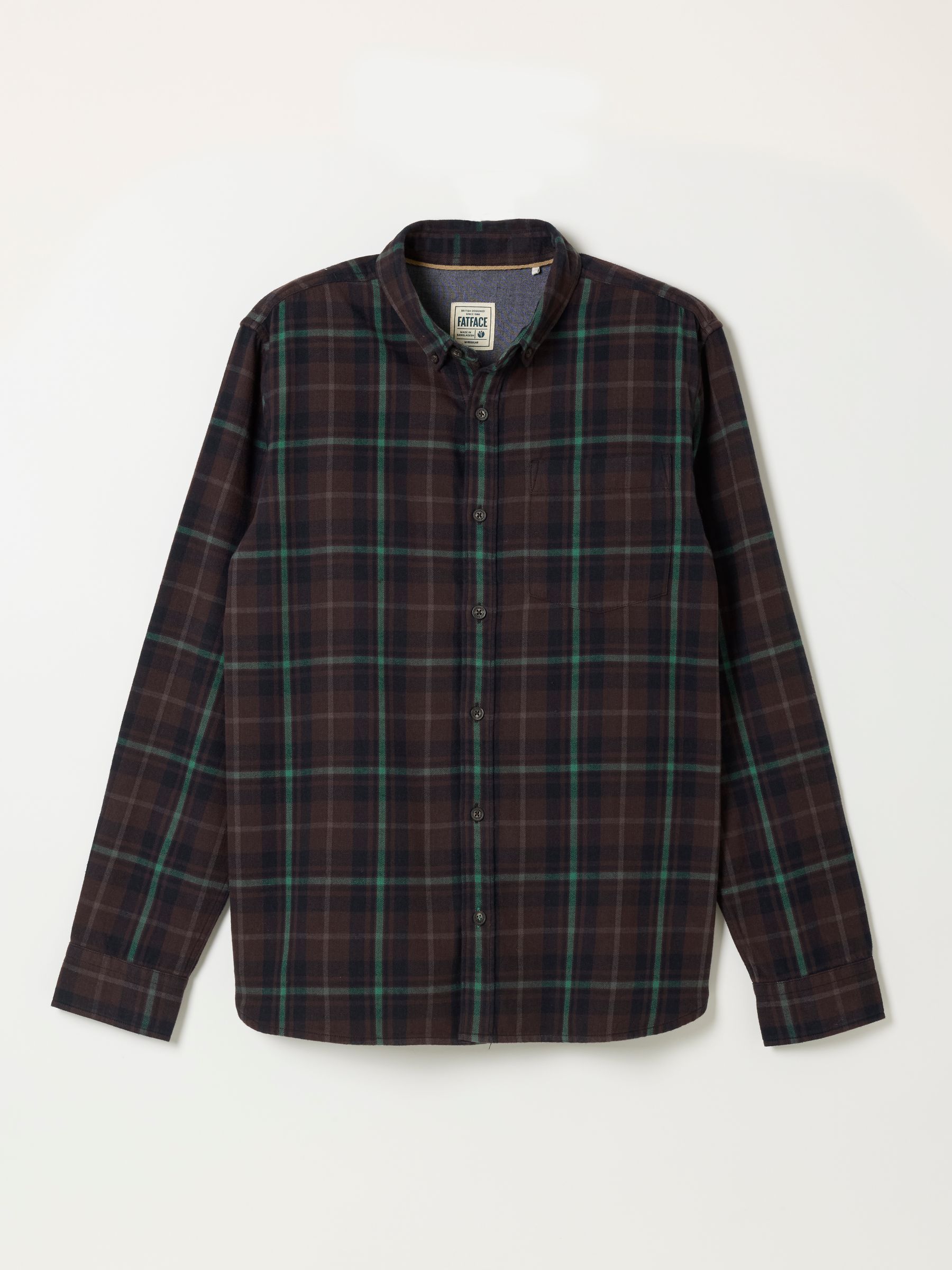 FatFace Pagham Dark Purple Long Sleeve Check Shirt