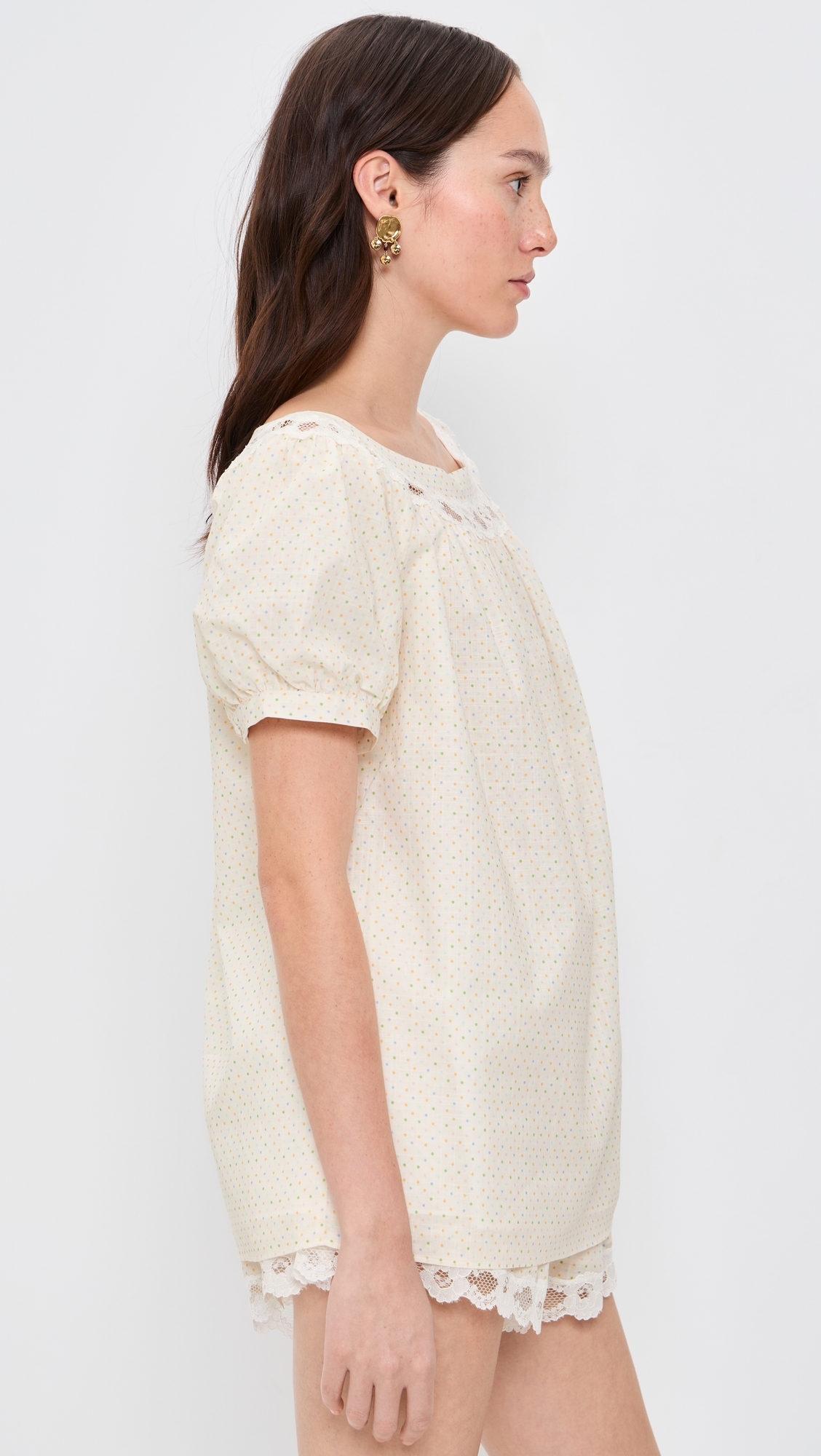 Marilyn Blouse Rainbow Polka Dot