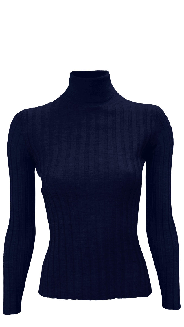 Blue Turtleneck Pullover