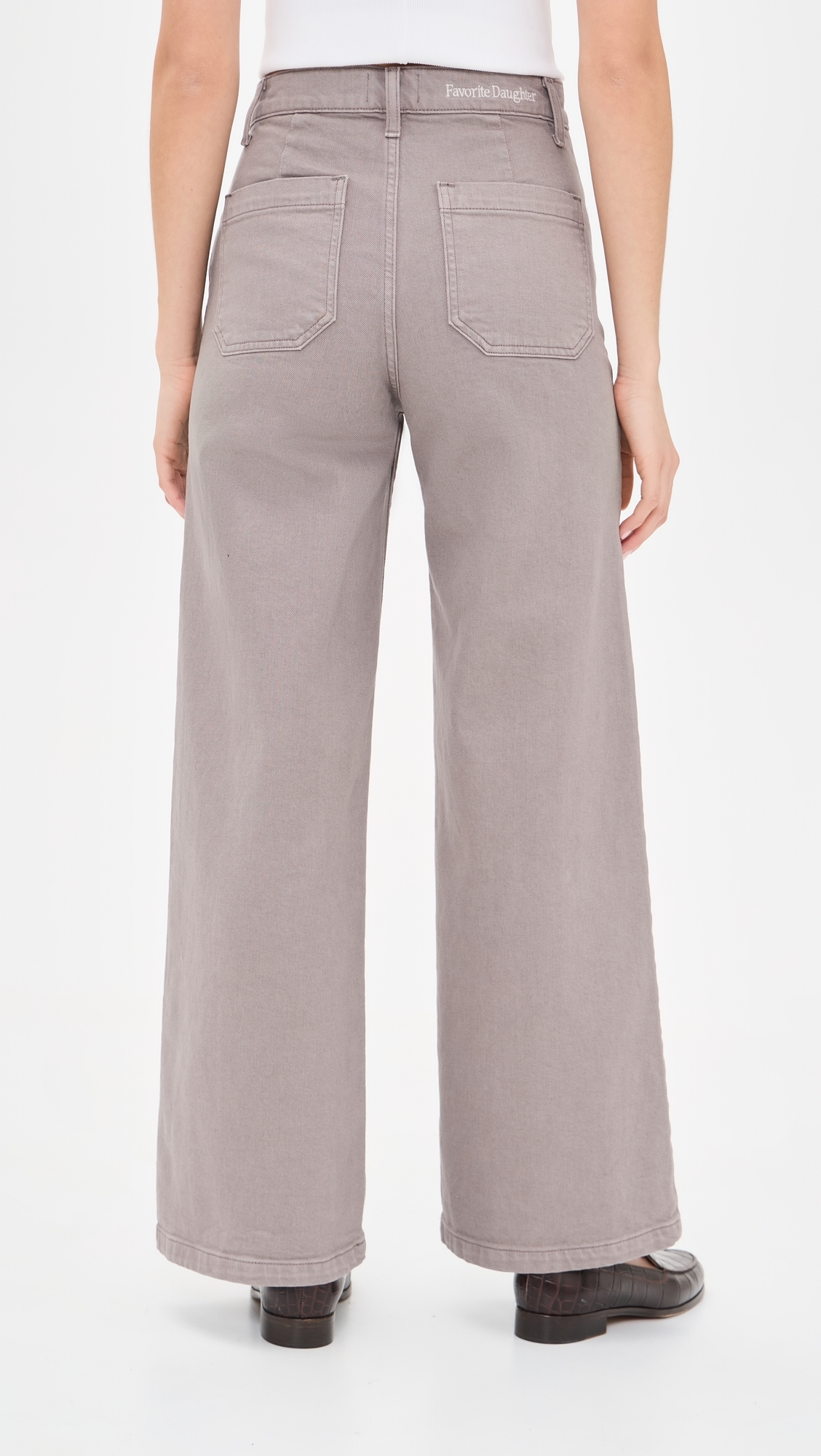The Mischa High Rise Wide Leg Ankle Jeans Soft Taupe