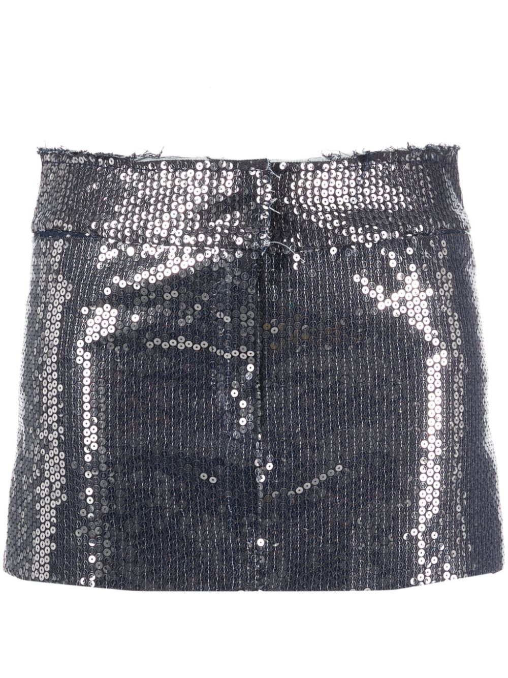 Sequin-embellished miniskirt - Silver