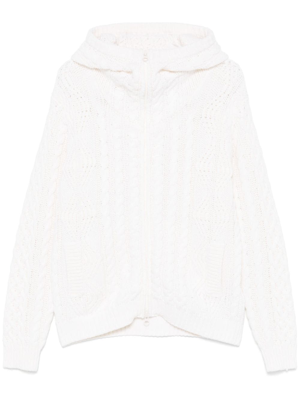 Cable-knit cardigan - White