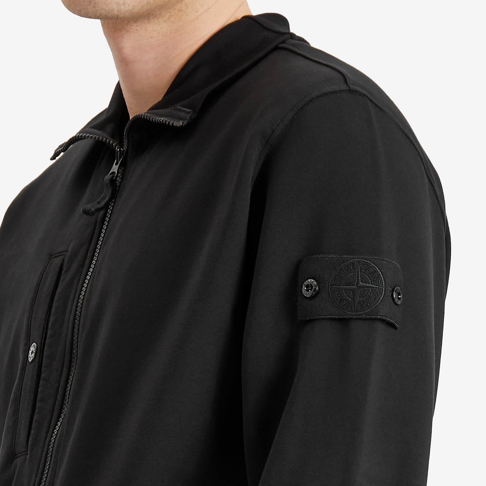 Men's Ghost Piece Full Zip Sweatshirt in Black