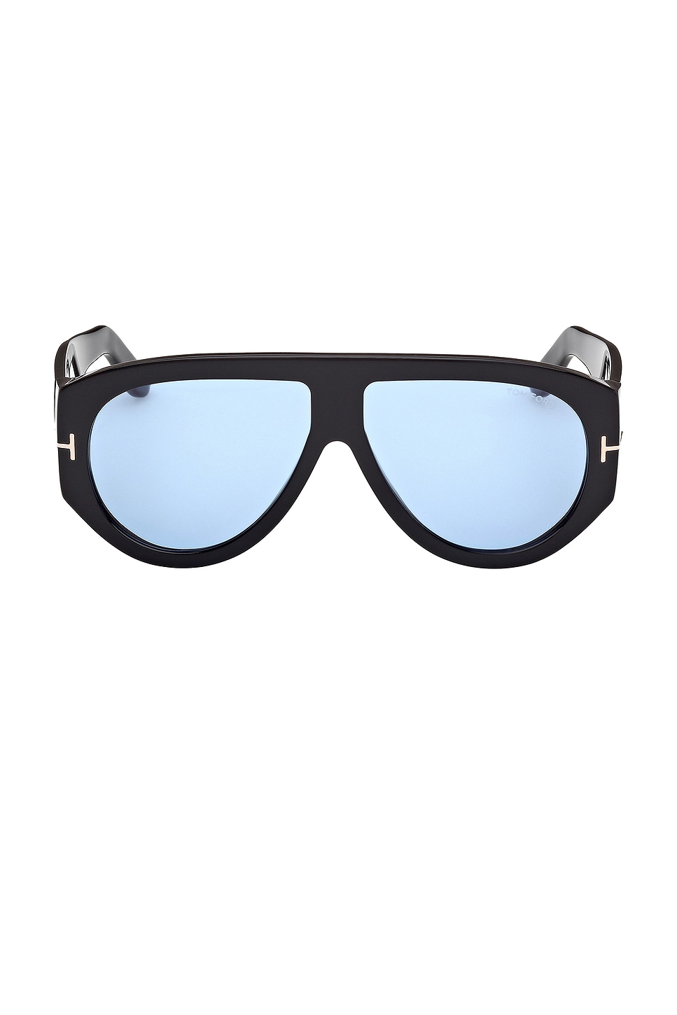 TOM FORD Pilot Sunglasses in Shiny Black & Blue - Black. a