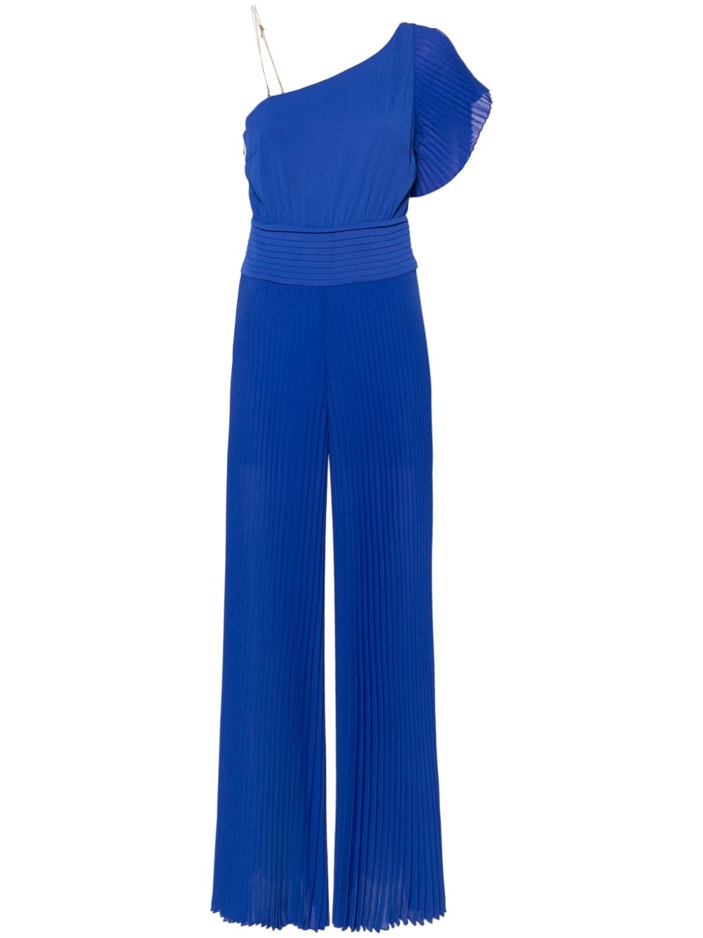 Plissé crepe wide jumpsuit - Blue