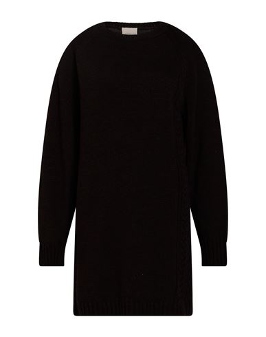 Woman Mini dress Dark brown Size M Acrylic, Wool, Viscose, Alpaca wool