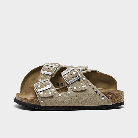 Women's Arizona Rivets Suede Leather Sandals in Taupe
