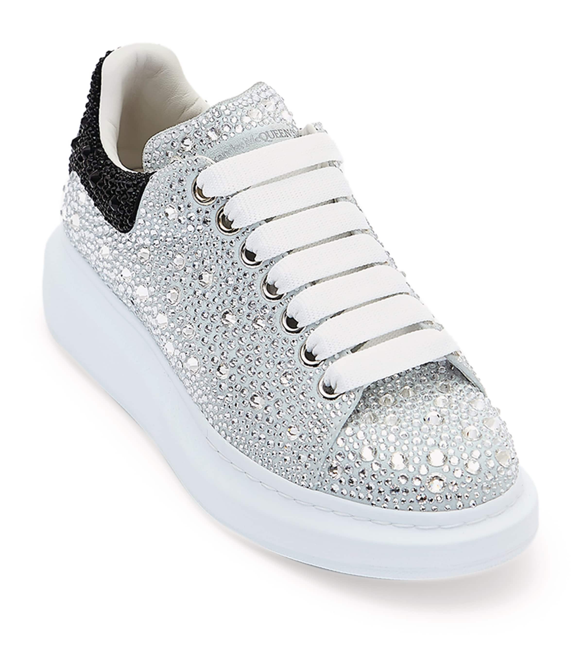 Leather Crystal-Embellished Oversized Sneakers