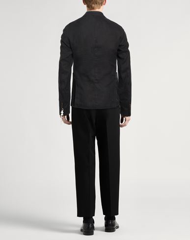 Man Blazer Black Size 38 Linen