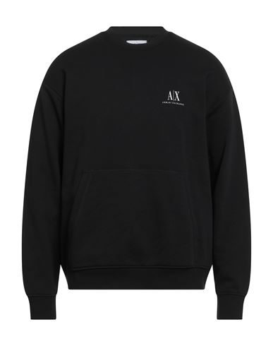 Man Sweatshirt Black Size M Cotton, Elastane
