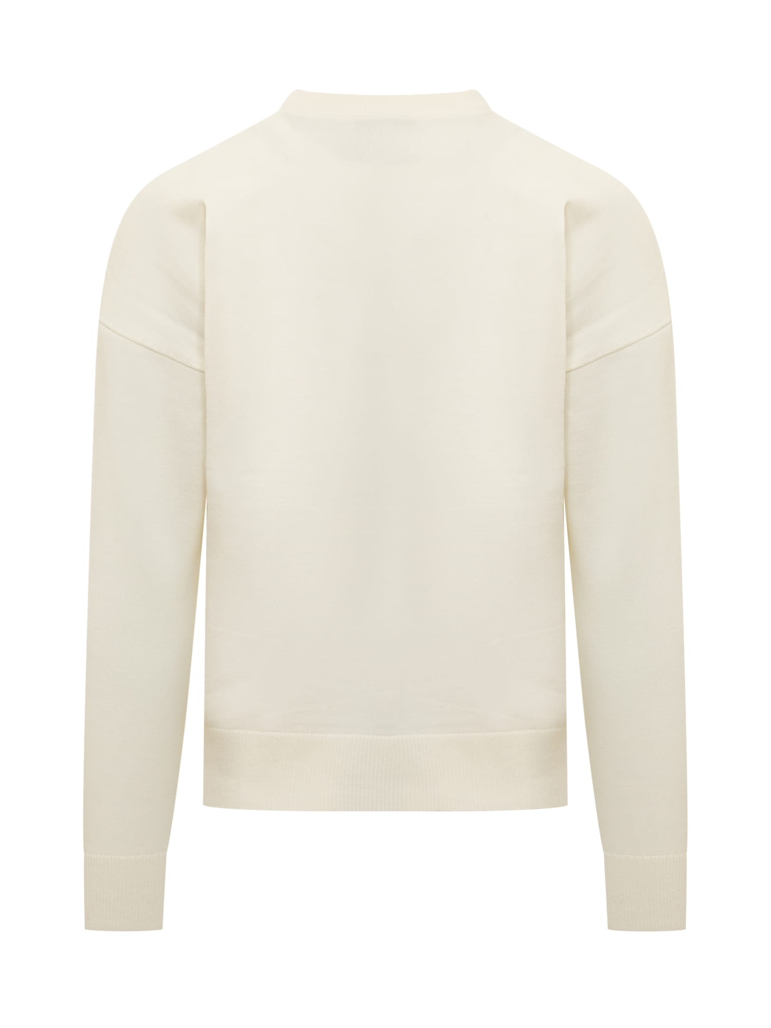 Logo-embroidered crew-neck jumper - White