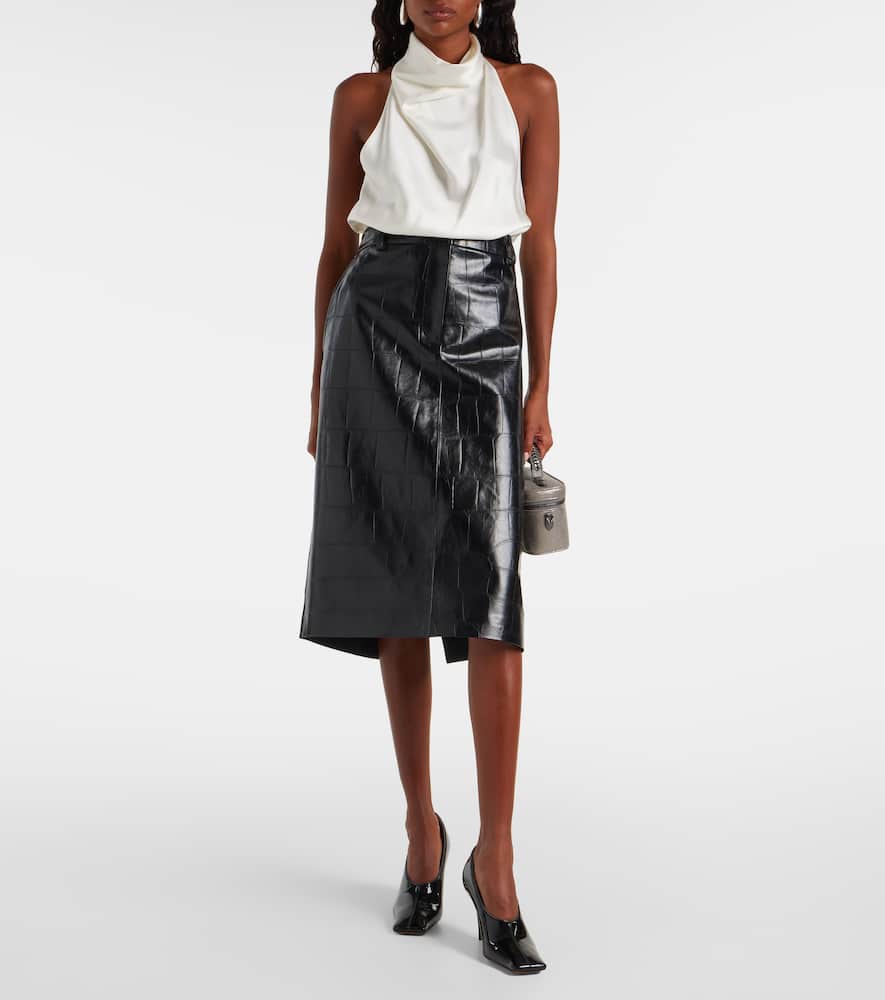 Halterneck satin top