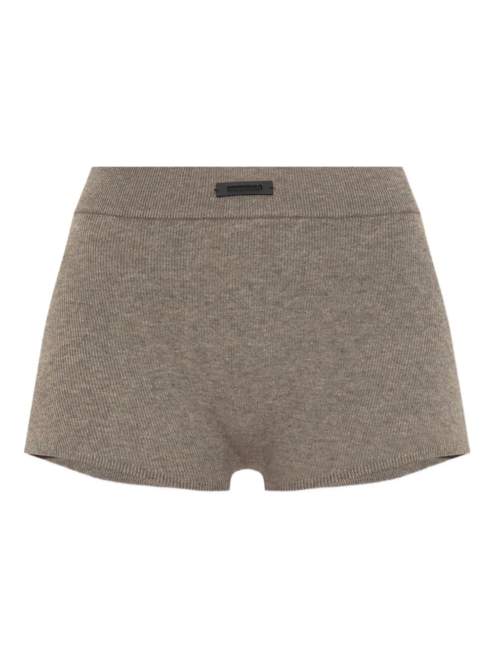 Ribbed-knit shorts - Brown
