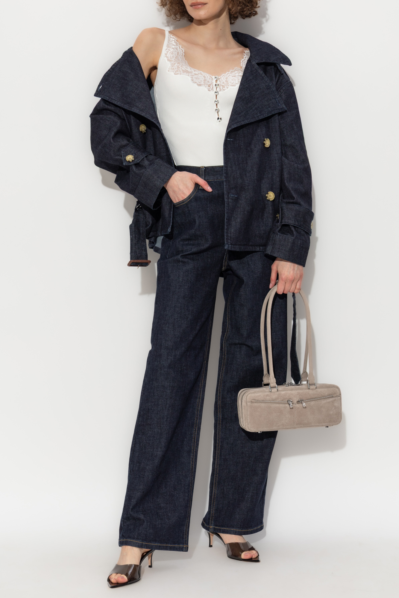 High-waisted Jeans, Women's, Navy Blue