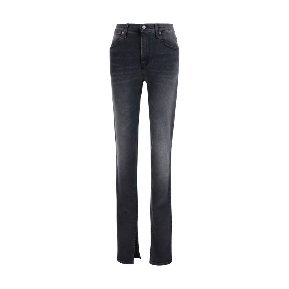 Stone-Washed Cotton Jeans — Black