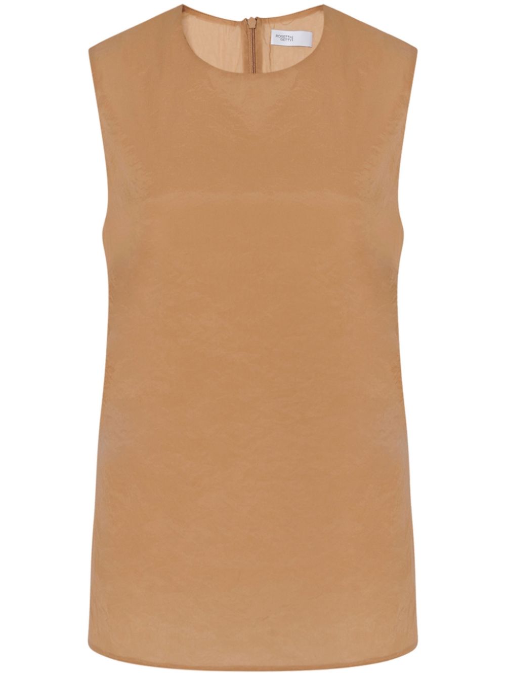 Crew-neck sleeveless tank top - Brown