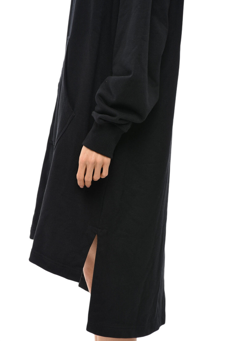 Black Logo Hood Midi Dress