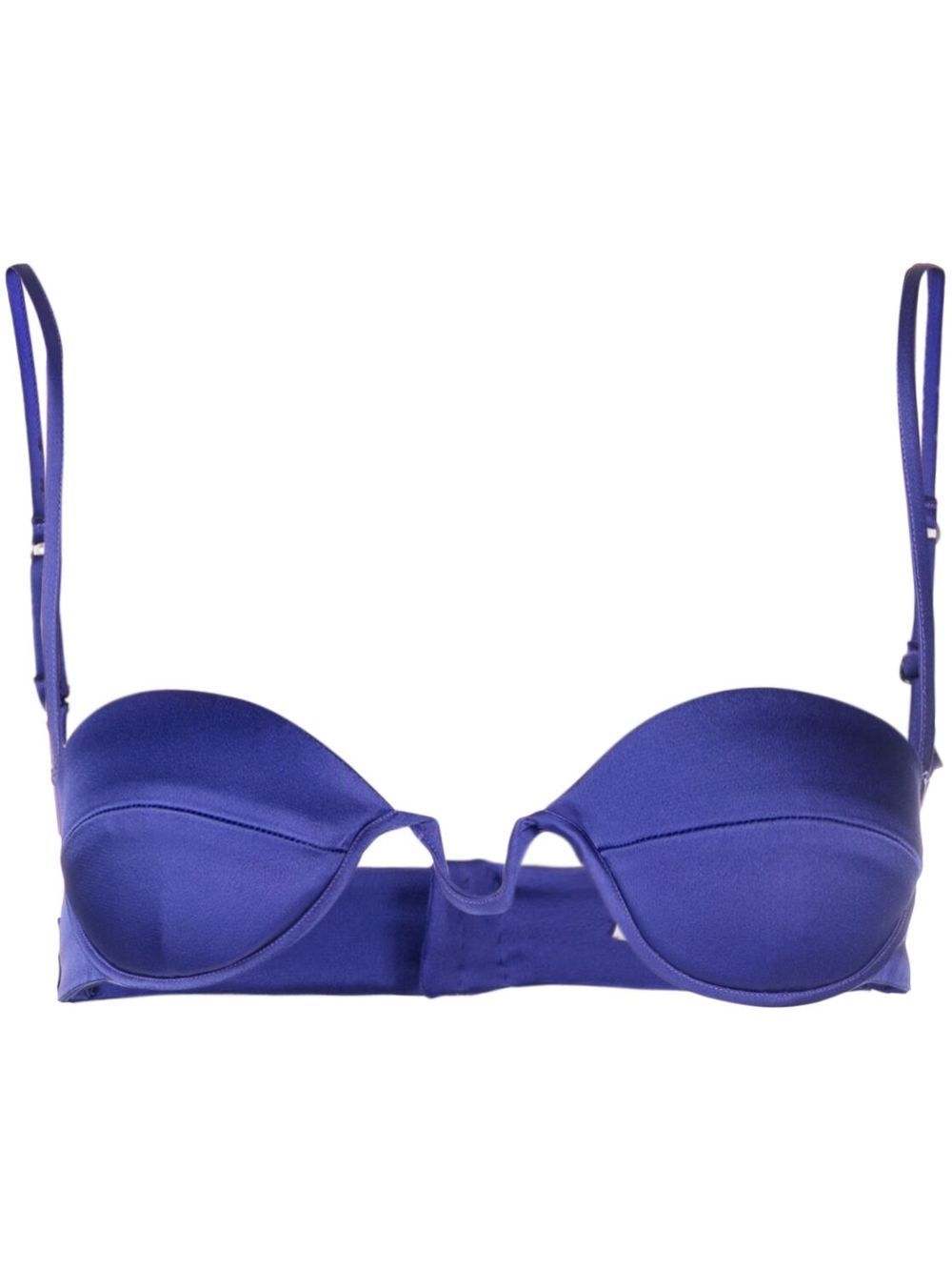 Wired satin bra top - Purple