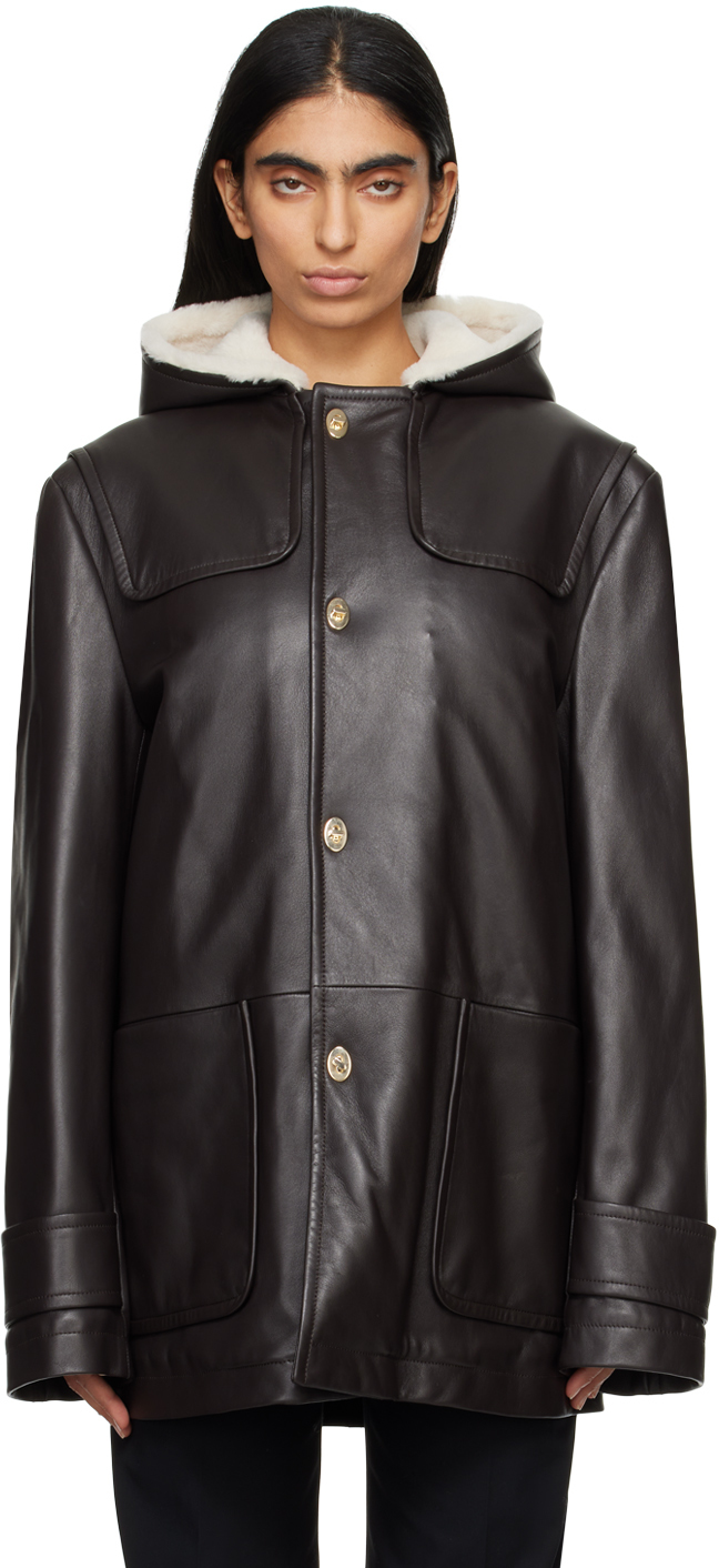 Wales Bonner Brown Thought Leather Jacket