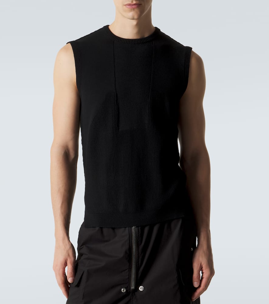 Ribbed-knit virgin wool tank top