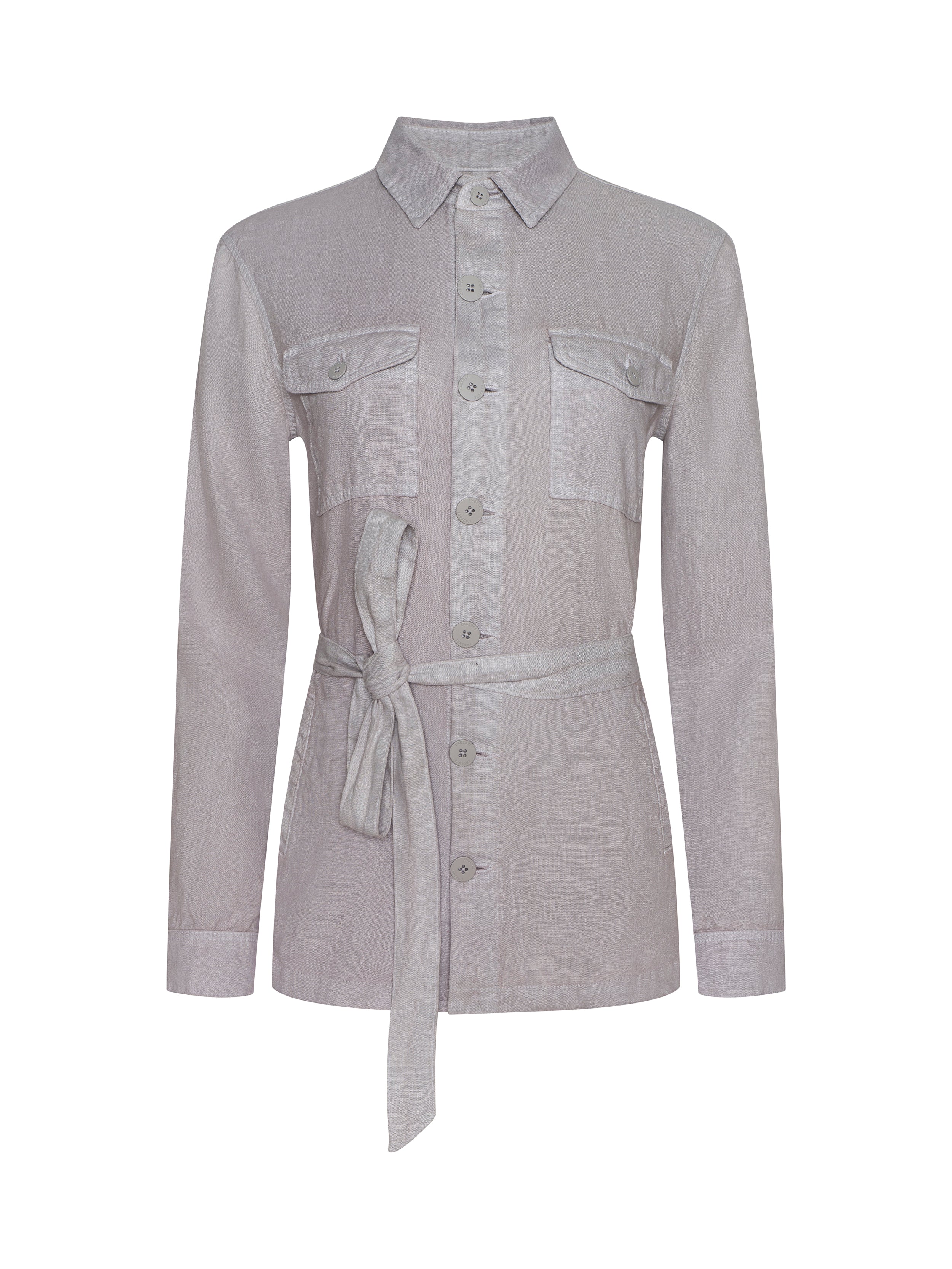 Samaya Linen Jacket In Light Pewter