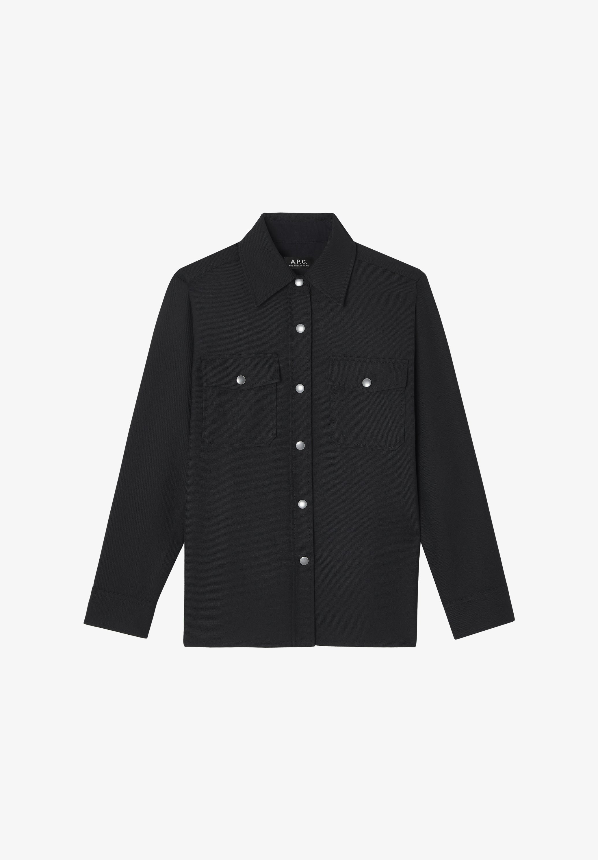 A. P.C. Women's Solid-colour wool overshirt Size: 34 in Black