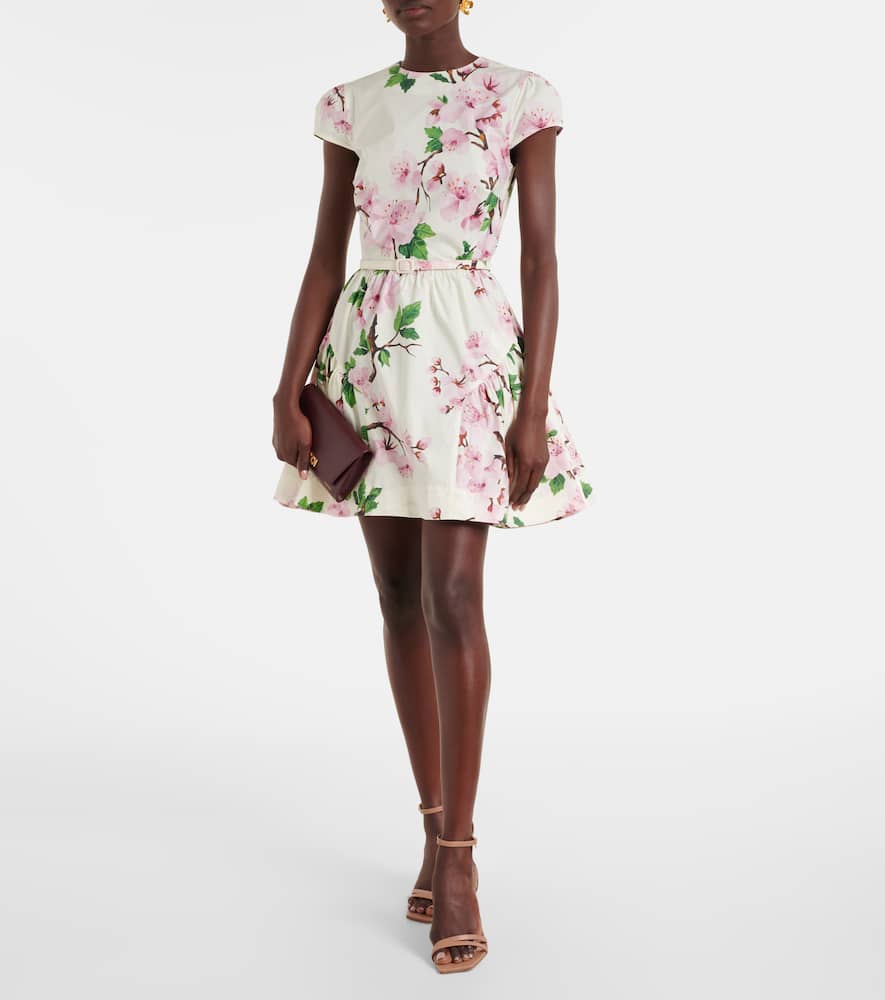 Floral cotton-blend minidress