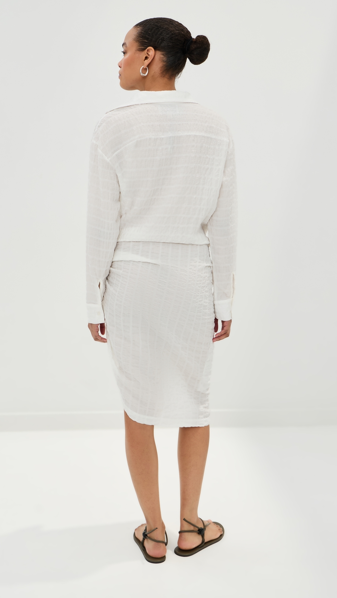 Hollis Checked Dress White
