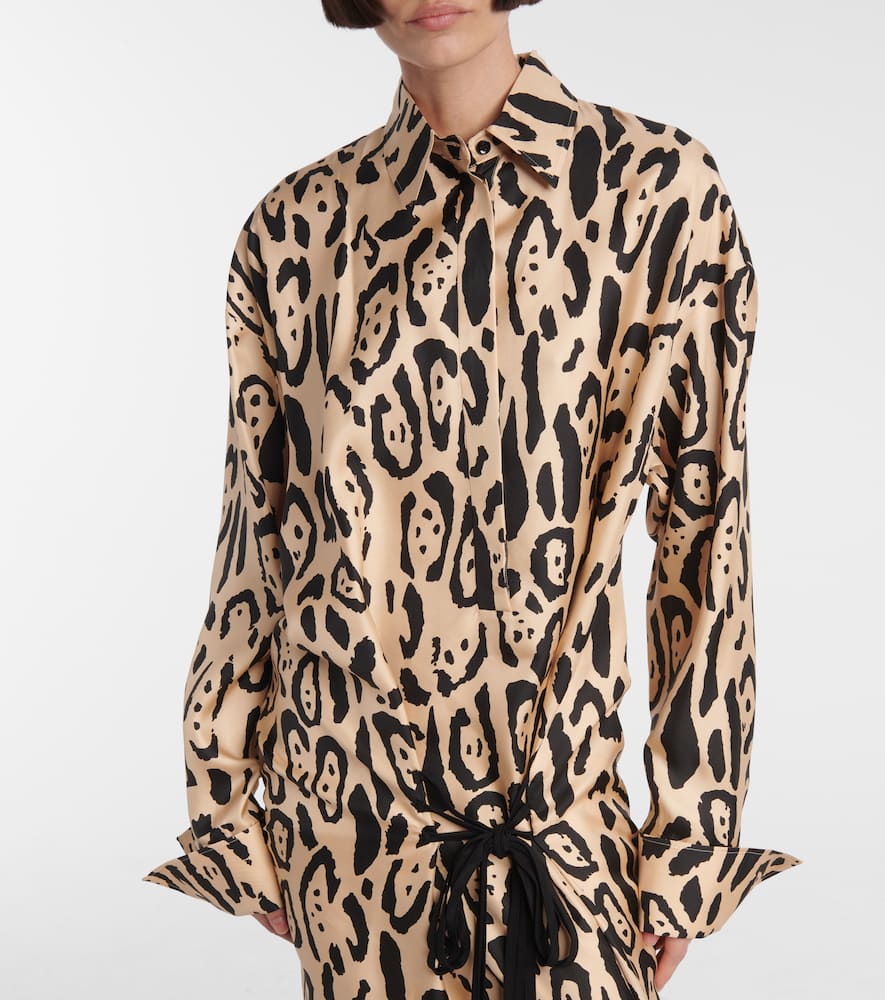 Astoria printed silk twill gown