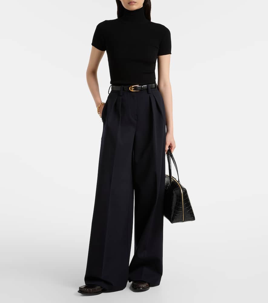 Molo pleated wool and cotton-blend pants