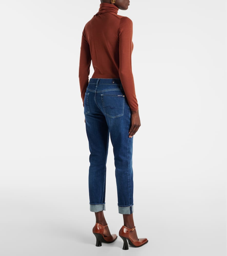 Mid-rise cropped skinny jeans
