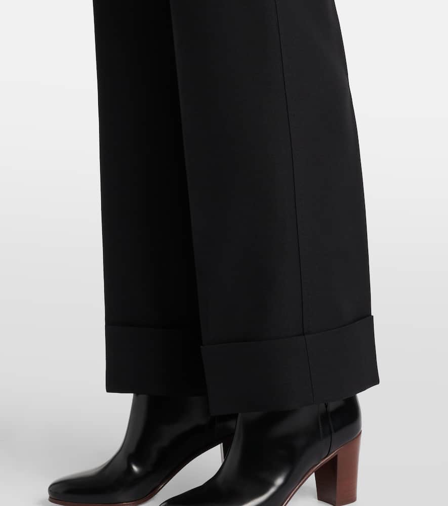 Wool and silk wide-leg pants