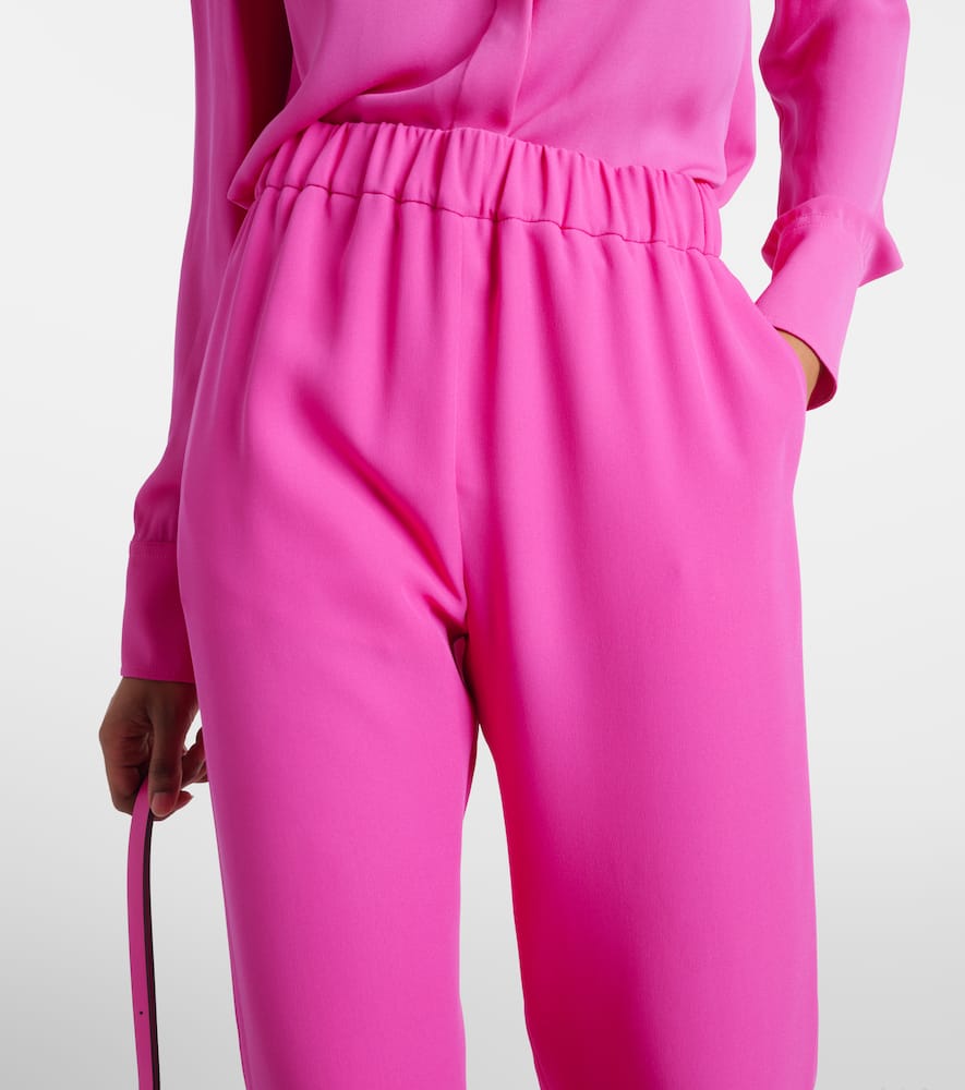 High-rise silk palazzo pants