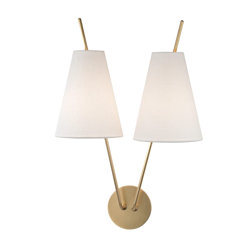 Milan 2-Light 22" Wall Sconce in Aged Bra