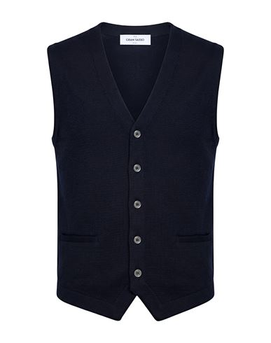 Extrafine Merinos Man Cardigan Midnight blue Size 34 Virgin Wool