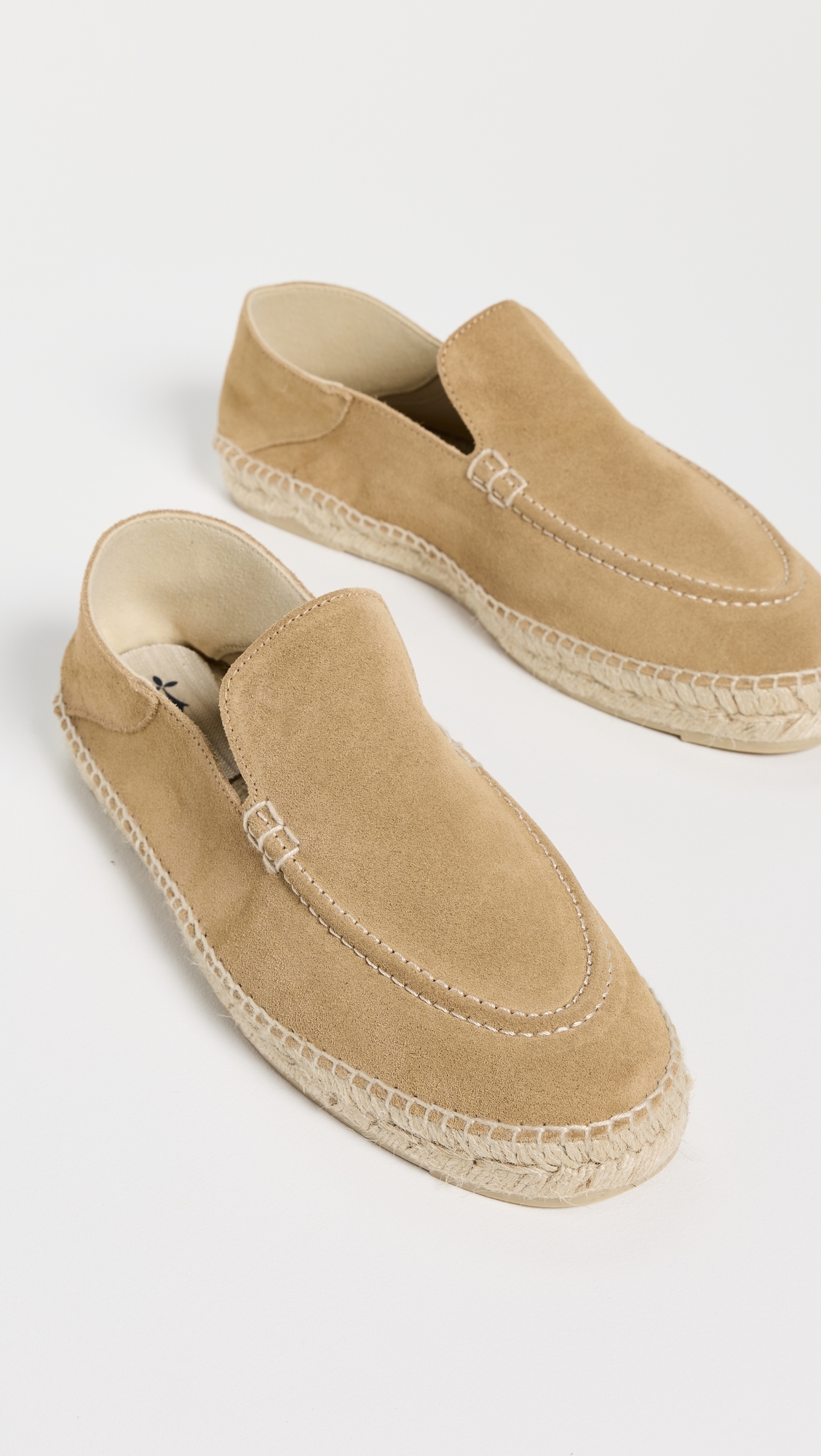 Manebi Suede Traveler Espadrilles Suede Washed Beige