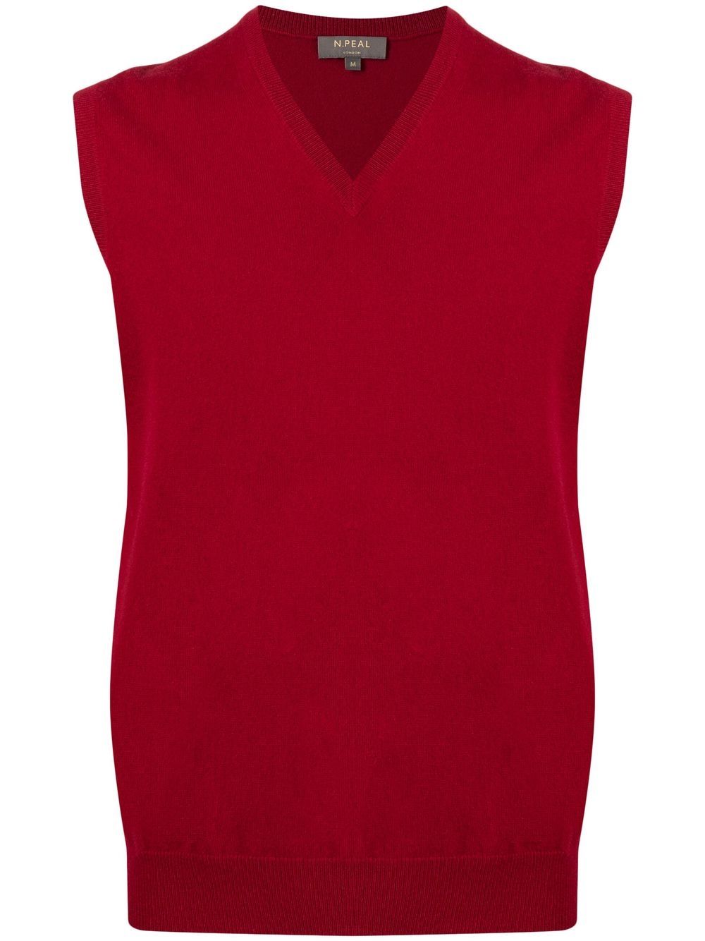 N.Peal 남성 sleeveless organic-cashmere sweater vest - Red NPG000112R