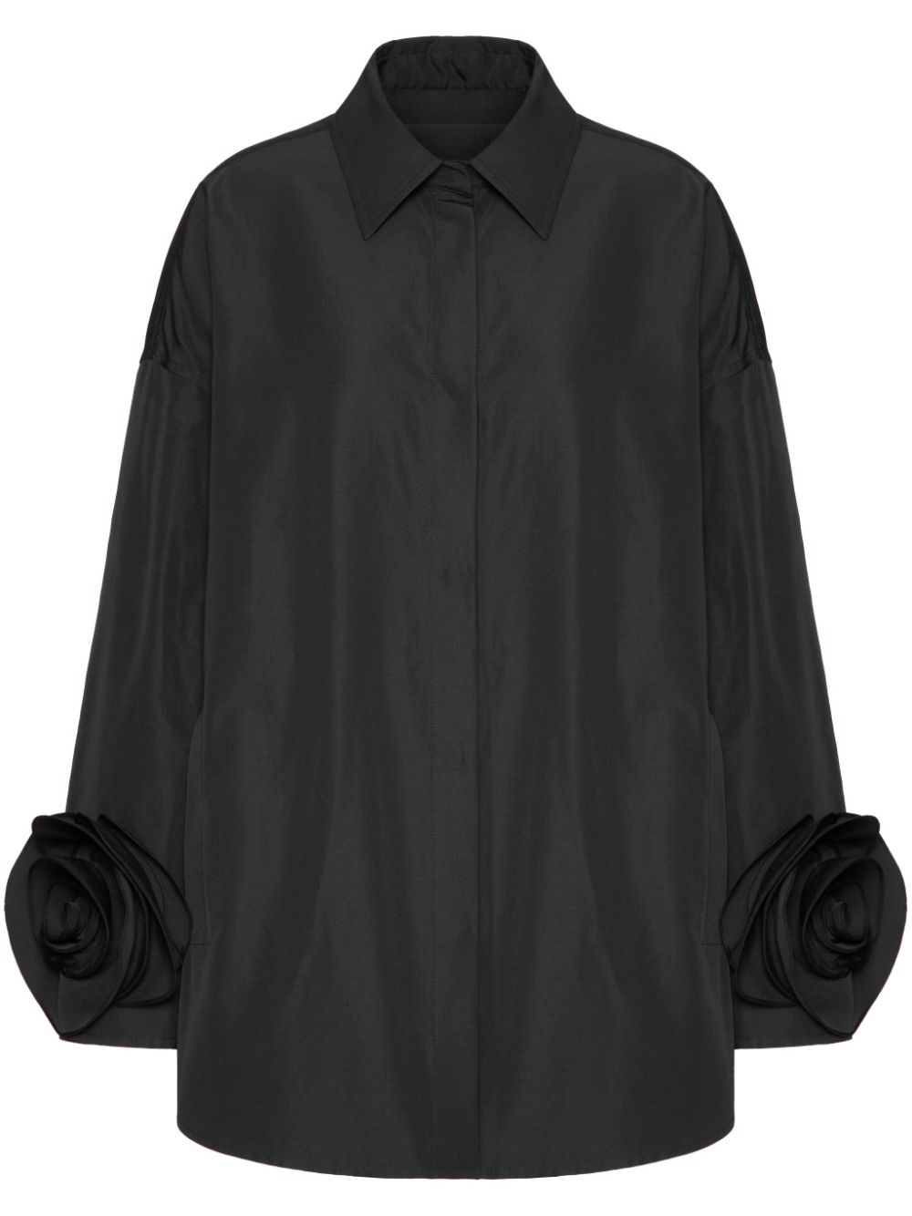 Floral detailed shirt dress - Black