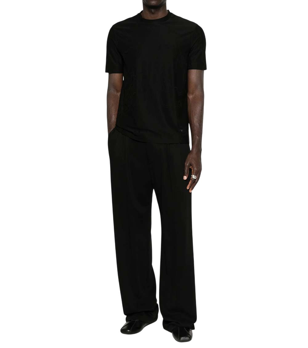 Emporio Armani - short sleeves crew neck embroidered t-shirt