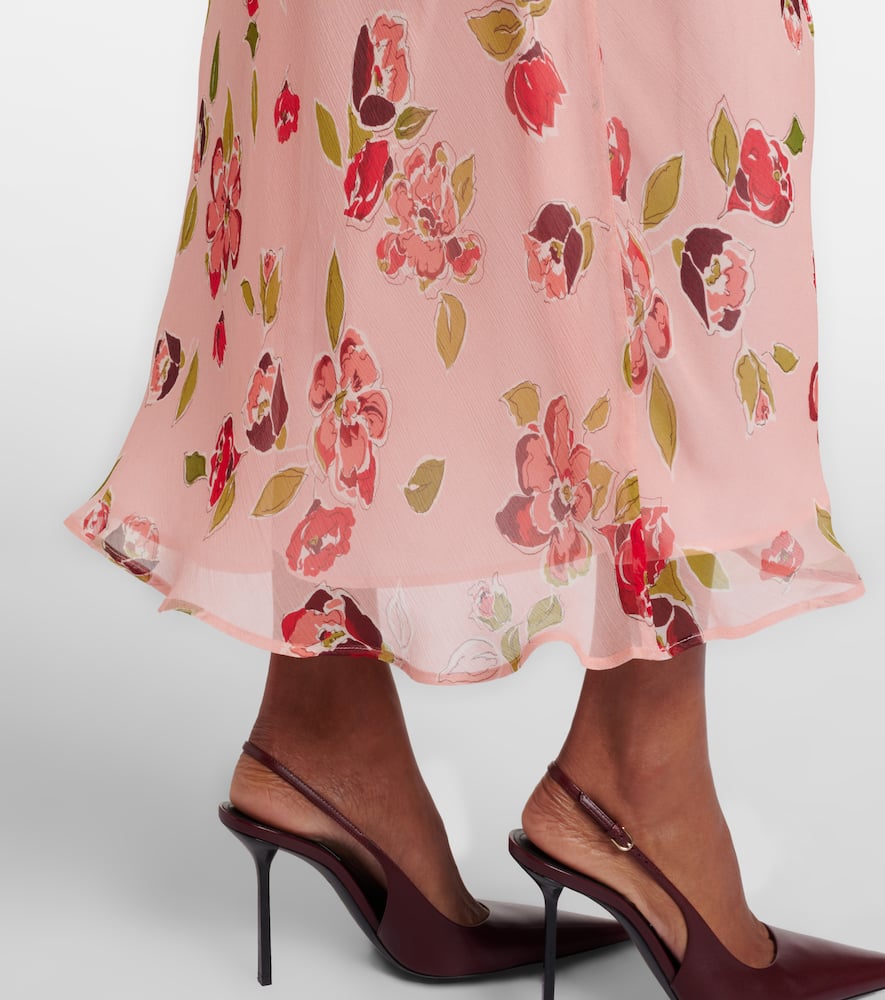 Clarice floral lace-trimmed midi dress