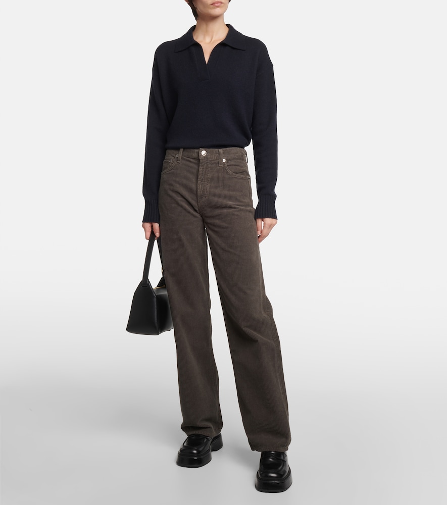 Harper mid-rise corduroy straight jeans