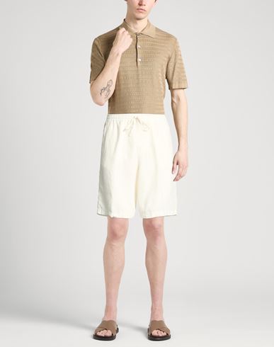 Man Shorts & Bermuda Shorts Ivory Size 32 Linen