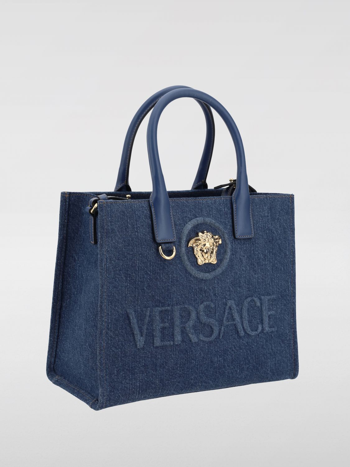 La Medusa Small Denim Tote